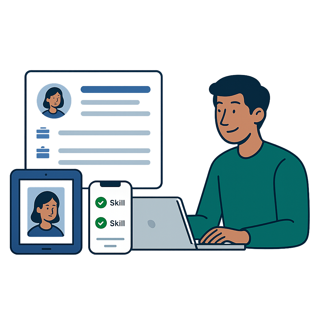 Kazikit toolkit in action across laptop and mobile devices